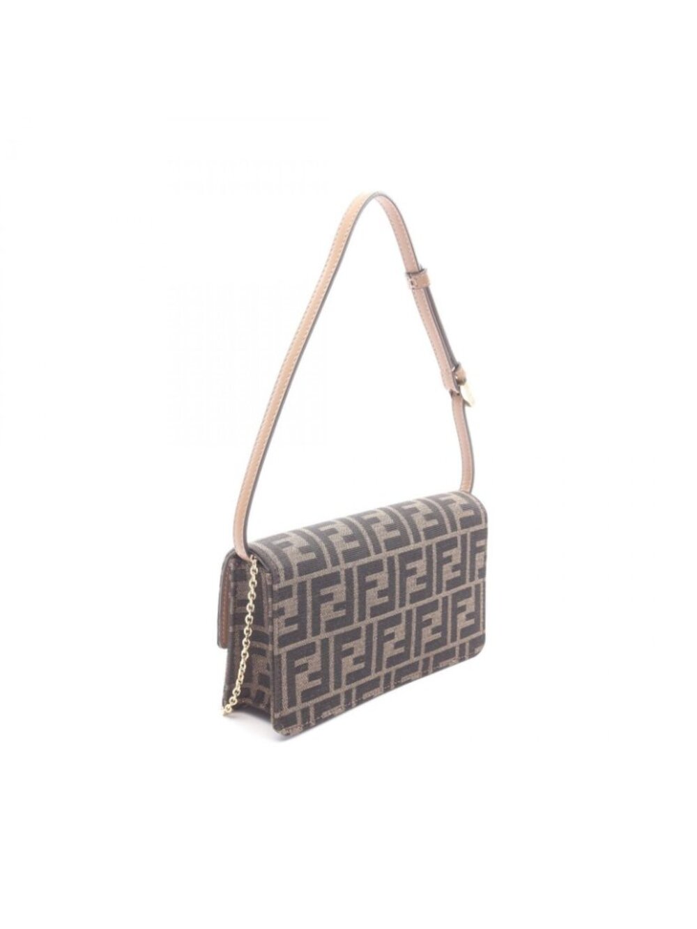 Fendi Shoulder Bag Baguette Zucca 2-Way Canvas Leather - Picture 2 of 4